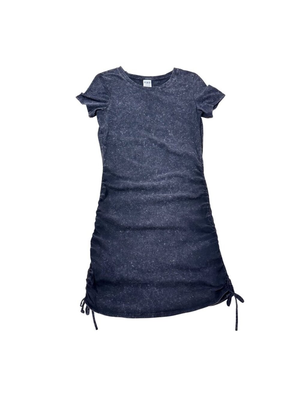 PINK Victoria's Secret Women's Black Ruched Acid Wash Mini Dress Size Small